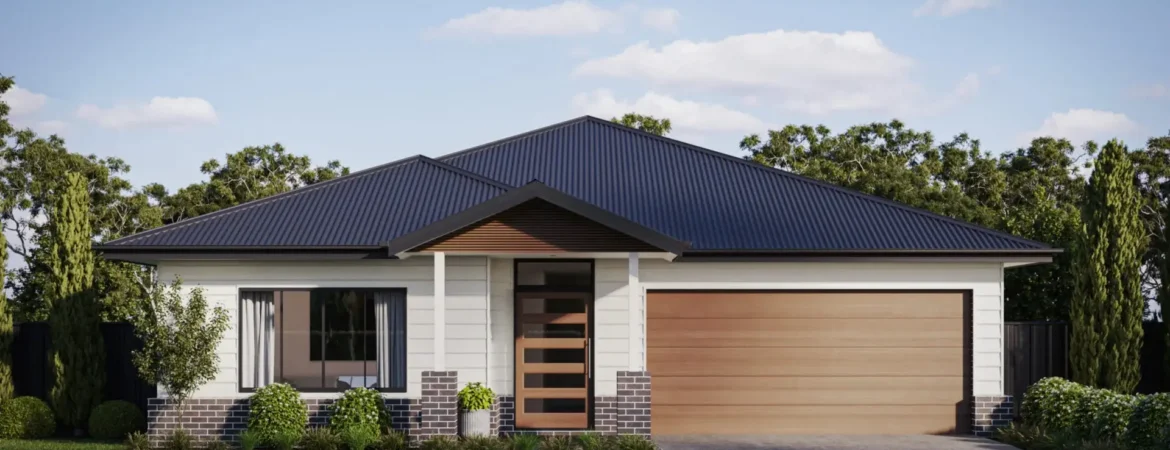 Modern house with brick accents