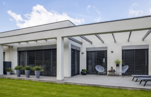 outside view of elegant suburban house